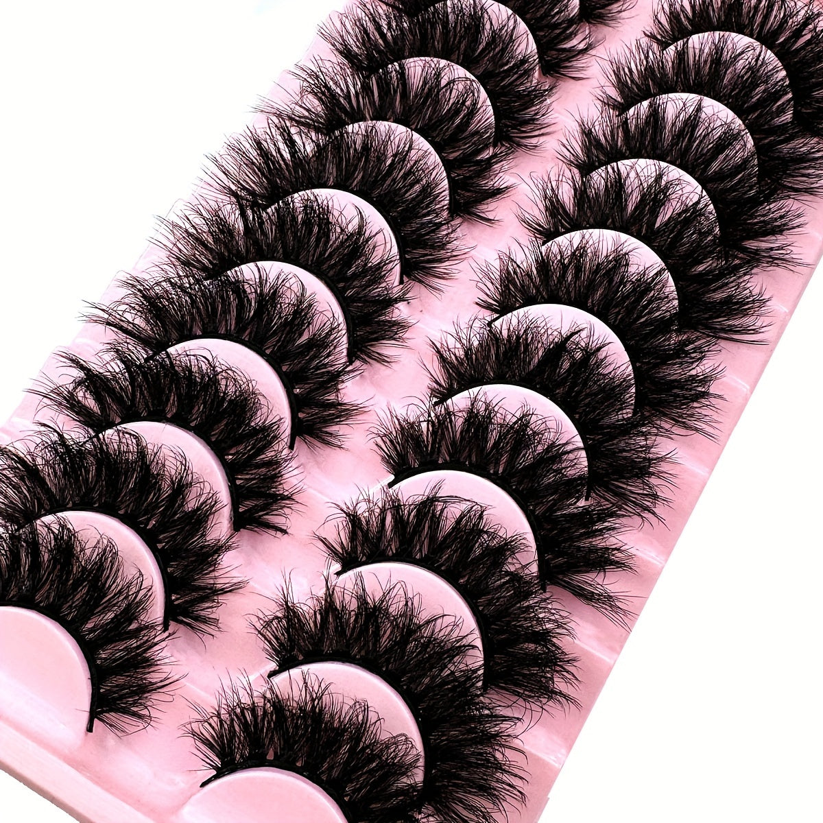 10 Pairs New False Eyelashes Cat Eye Fluffy False Mink Eyelashes 8D Wispy Eyelashes Dramatic Long Thick Curled False Eyelashes Natural Looking Soft Fluffy 3D False Eyelashes Russian Curled Eyelashes